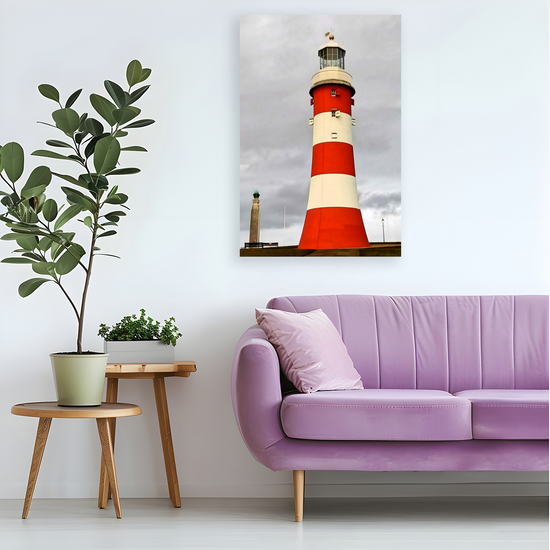 Canvas Art. English Landscapes & Landmarks. Smeaton's Tower. Plymouth. Devon. England.