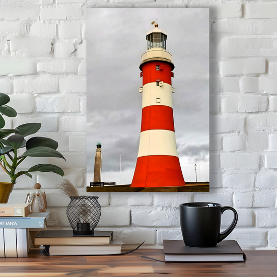 Canvas Art. English Landscapes & Landmarks. Smeaton's Tower. Plymouth. Devon. England.