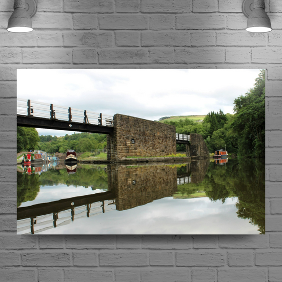 Canvas Art. English Landscapes & Riverscapes. Bugsworth Canal Basin. Buxworth. Derbyshire. England.