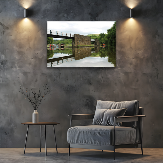 Canvas Art. English Landscapes & Riverscapes. Bugsworth Canal Basin. Buxworth. Derbyshire. England.