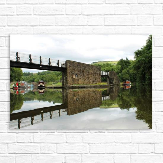 Canvas Art. English Landscapes & Riverscapes. Bugsworth Canal Basin. Buxworth. Derbyshire. England.