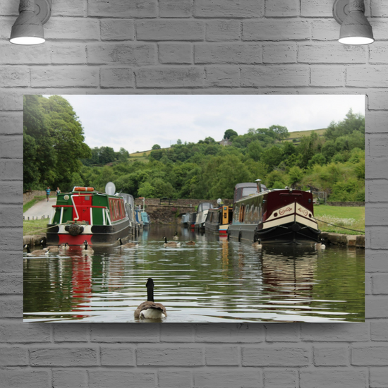 Canvas Art. English Landscapes & Riverscapes. Bugsworth Canal Basin. Buxworth. Derbyshire. England.