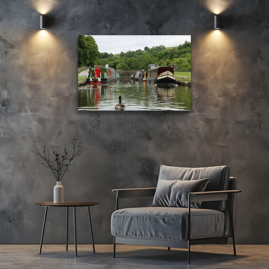 Canvas Art. English Landscapes & Riverscapes. Bugsworth Canal Basin. Buxworth. Derbyshire. England.