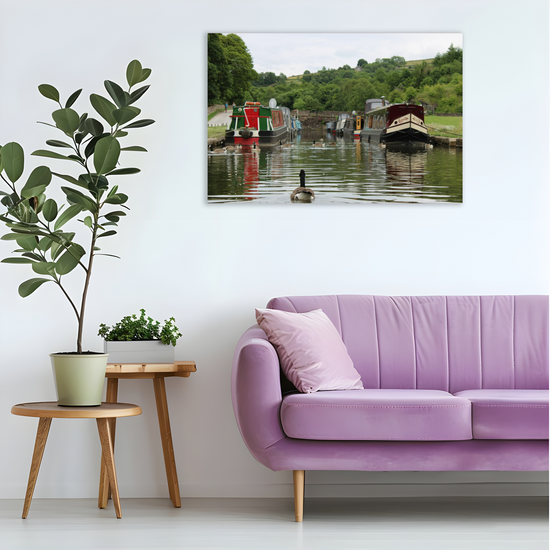 Canvas Art. English Landscapes & Riverscapes. Bugsworth Canal Basin. Buxworth. Derbyshire. England.