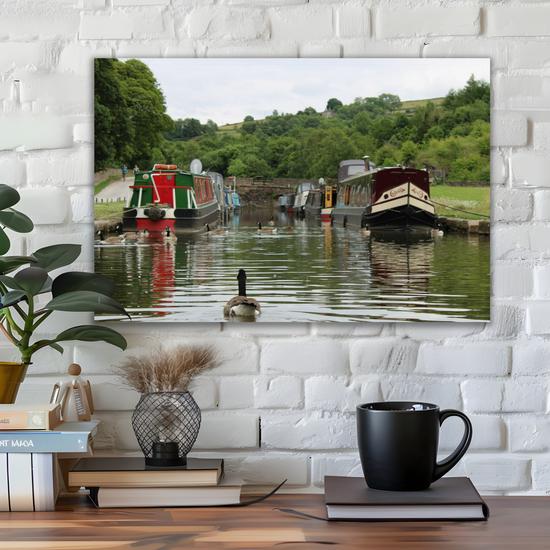 Canvas Art. English Landscapes & Riverscapes. Bugsworth Canal Basin. Buxworth. Derbyshire. England.
