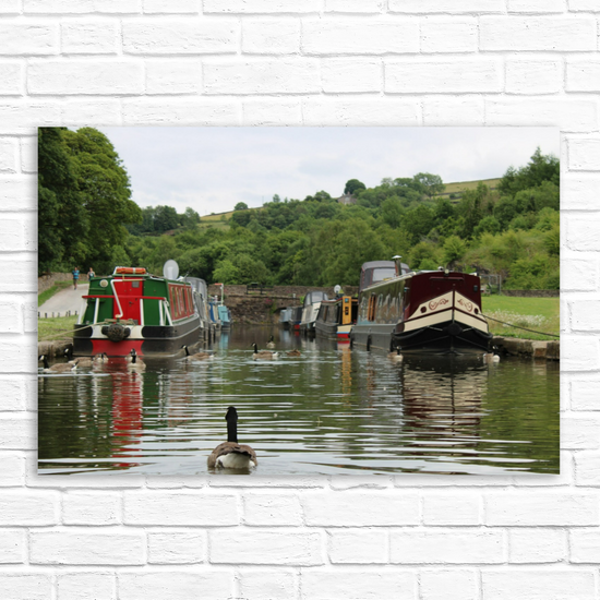 Canvas Art. English Landscapes & Riverscapes. Bugsworth Canal Basin. Buxworth. Derbyshire. England.