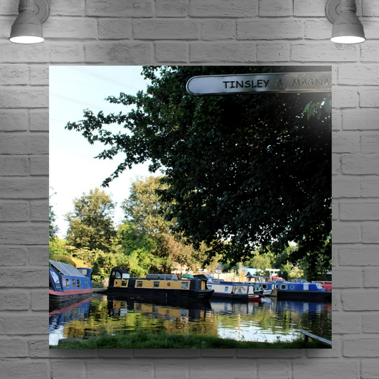Canvas Art. English Landscapes & Riverscapes. Sheffield Canal. South Yorkshire. England.