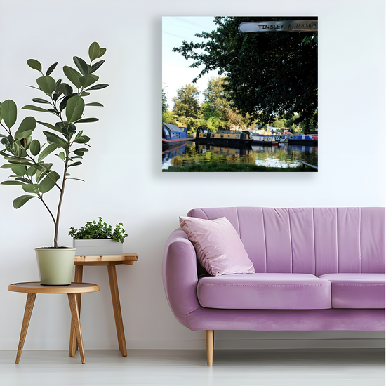 Canvas Art. English Landscapes & Riverscapes. Sheffield Canal. South Yorkshire. England.