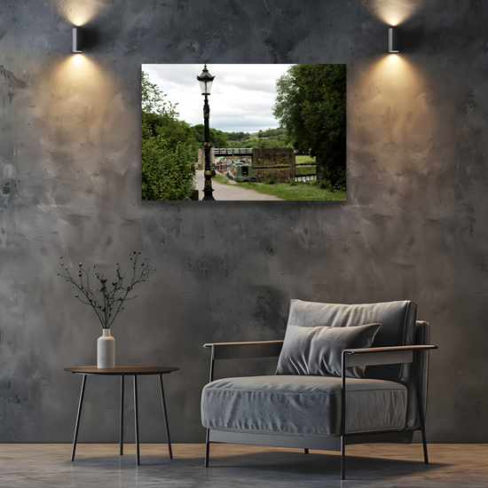 Canvas Art. English Landscapes & Riverscapes. Bugsworth Canal Basin.  Buxworth. Derbyshire. England.