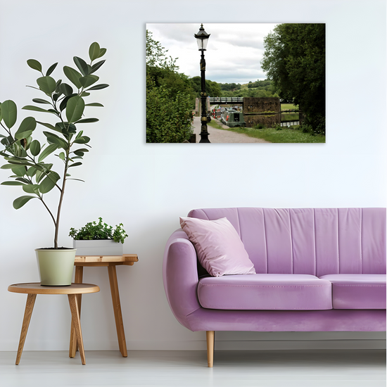 Canvas Art. English Landscapes & Riverscapes. Bugsworth Canal Basin.  Buxworth. Derbyshire. England.