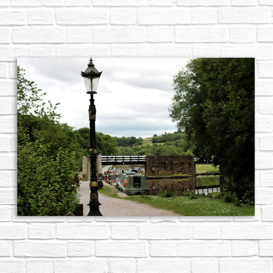 Canvas Art. English Landscapes & Riverscapes. Bugsworth Canal Basin.  Buxworth. Derbyshire. England.