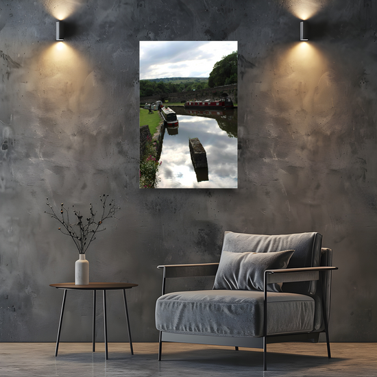 Canvas Art. English Landscapes & Riverscapes. Bugsworth Canal Basin. Buxworth. Derbyshire. England.