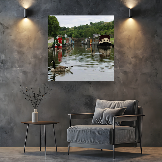 Canvas Art. English Landscapes & Riverscapes. Bugsworth Canal Basin. Buxworth. Derbyshire. England.
