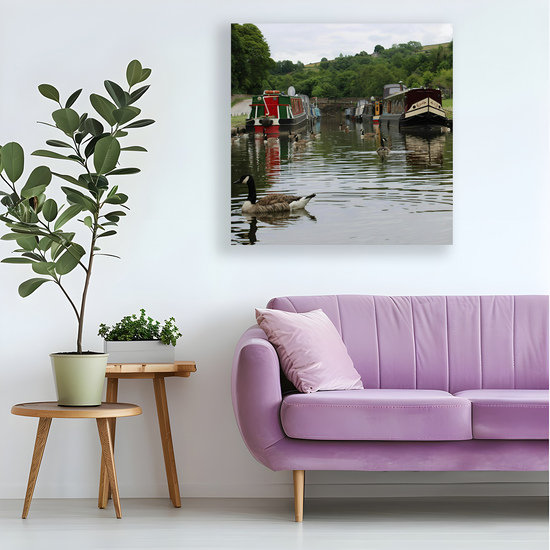 Canvas Art. English Landscapes & Riverscapes. Bugsworth Canal Basin. Buxworth. Derbyshire. England.