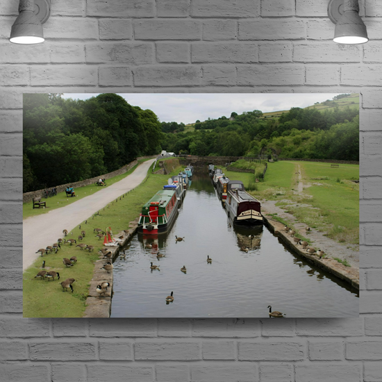 Canvas Art. English Landscapes & Riverscapes. Bugsworth Canal Basin. Buxworth. Derbyshire. England.