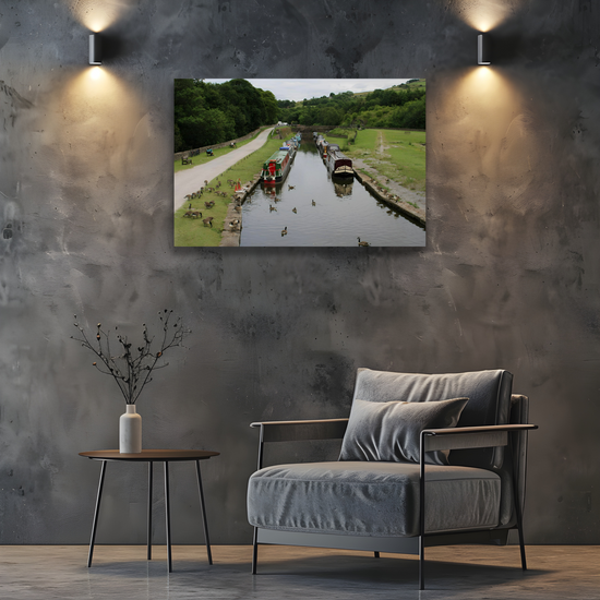 Canvas Art. English Landscapes & Riverscapes. Bugsworth Canal Basin. Buxworth. Derbyshire. England.