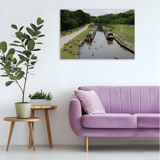 Canvas Art. English Landscapes & Riverscapes. Bugsworth Canal Basin. Buxworth. Derbyshire. England.