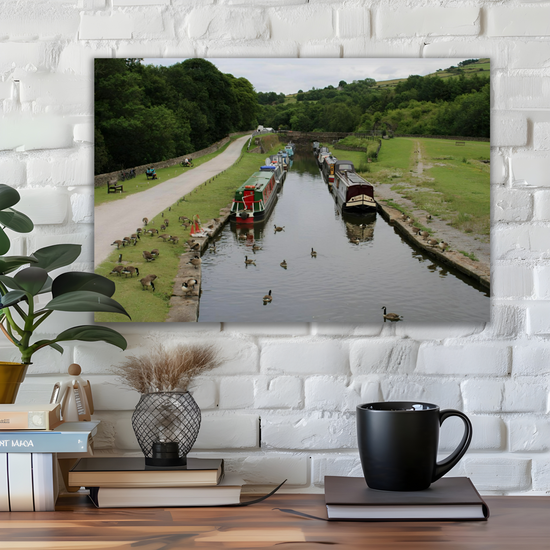 Canvas Art. English Landscapes & Riverscapes. Bugsworth Canal Basin. Buxworth. Derbyshire. England.