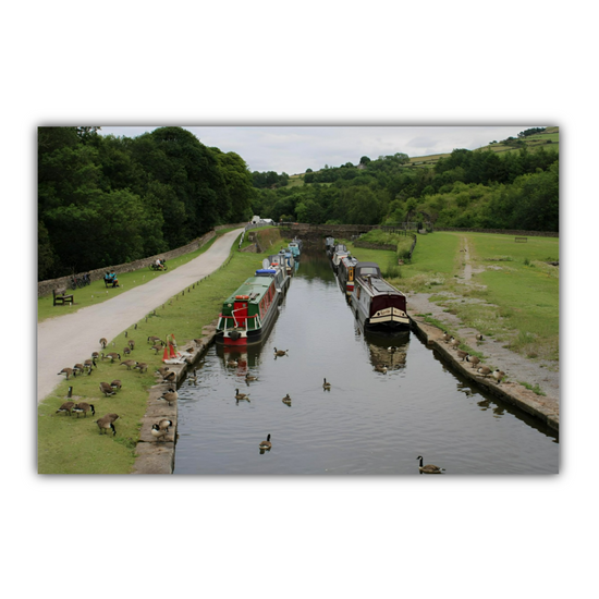 Canvas Art. English Landscapes & Riverscapes. Bugsworth Canal Basin. Buxworth. Derbyshire. England.