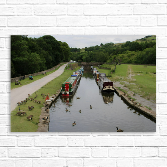 Canvas Art. English Landscapes & Riverscapes. Bugsworth Canal Basin. Buxworth. Derbyshire. England.