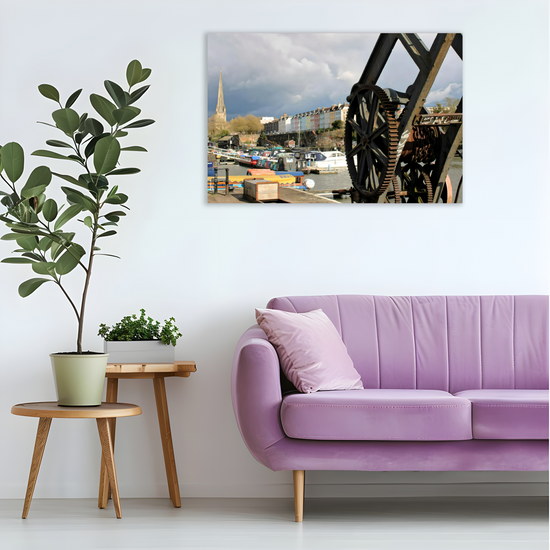 Canvas Art. English Cityscapes & Riverscapes. Bristol Harbour. England.