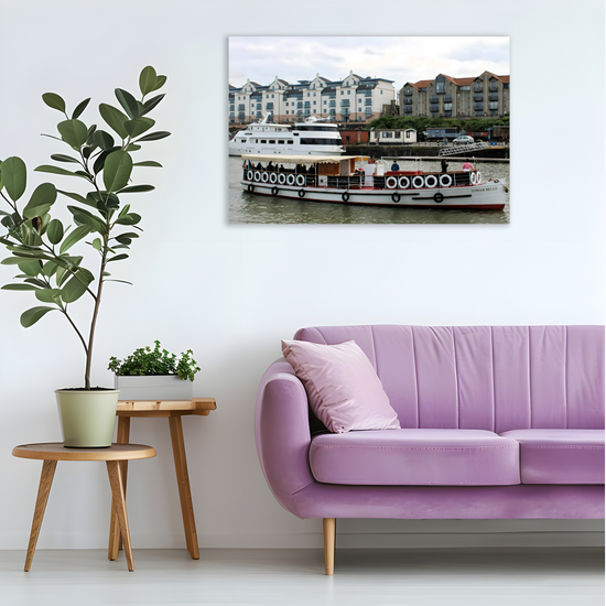 Canvas Art. English Cityscapes & Riverscapes. Bristol Harbour. England.