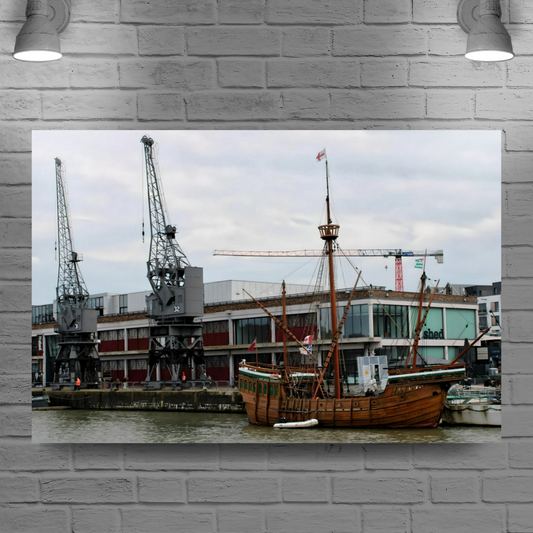 Canvas Art. English Cityscapes & Riverscapes. Bristol Harbour. England.