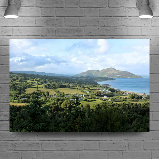 Canvas Art. Scottish Landscapes & Seascapes. Holy Isle Aerial View. Isle of Arran. Scotland.