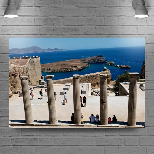 Canvas Art. Grecian Landmarks & Seascapes. Acropolis. Lindos. Rhodes. Greece.