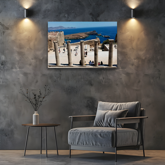 Canvas Art. Grecian Landmarks & Seascapes. Acropolis. Lindos. Rhodes. Greece.