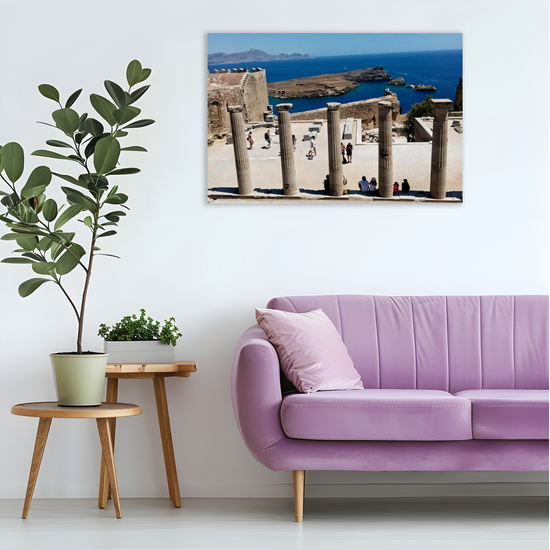 Canvas Art. Grecian Landmarks & Seascapes. Acropolis. Lindos. Rhodes. Greece.