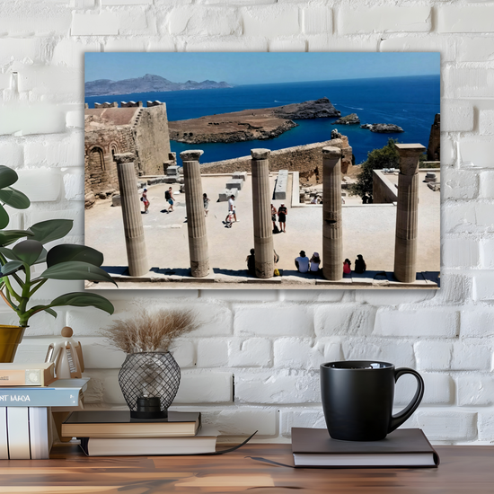Canvas Art. Grecian Landmarks & Seascapes. Acropolis. Lindos. Rhodes. Greece.