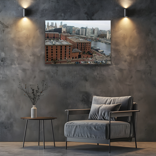 Canvas Art. English Cityscapes & Landmarks. Albert Dock Aerial View. Liverpool. England.