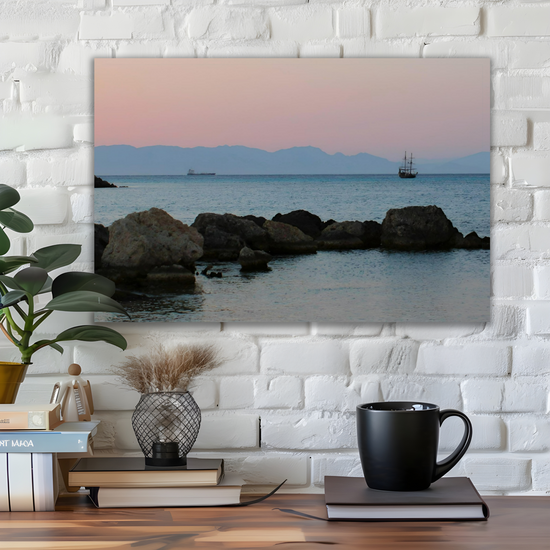 Canvas Art. Grecian Cityscapes & Riverscapes. Mandraki Harbour. Rhodes. Greece.