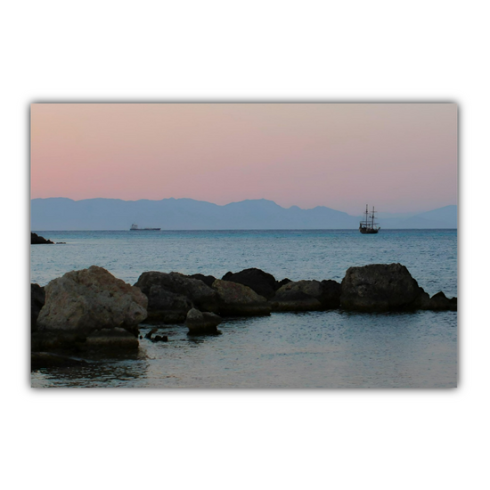 Canvas Art. Grecian Cityscapes & Riverscapes. Mandraki Harbour. Rhodes. Greece.