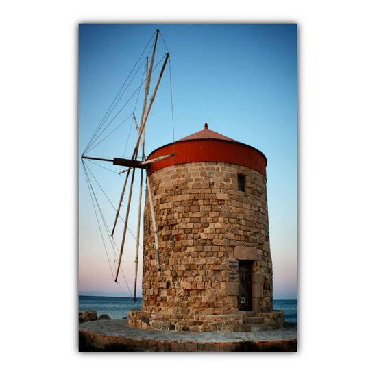 Canvas Art. Grecian Cityscapes & Seascapes. Mandraki Harbour. Rhodes. Greece.