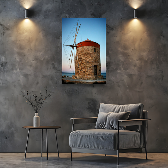 Canvas Art. Grecian Cityscapes & Seascapes. Mandraki Harbour. Rhodes. Greece.