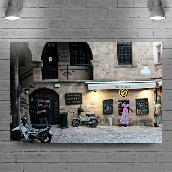 Canvas Art. Grecian Cityscapes & Landmarks. Rhodes Medieval Town. Rhodes. Greece.