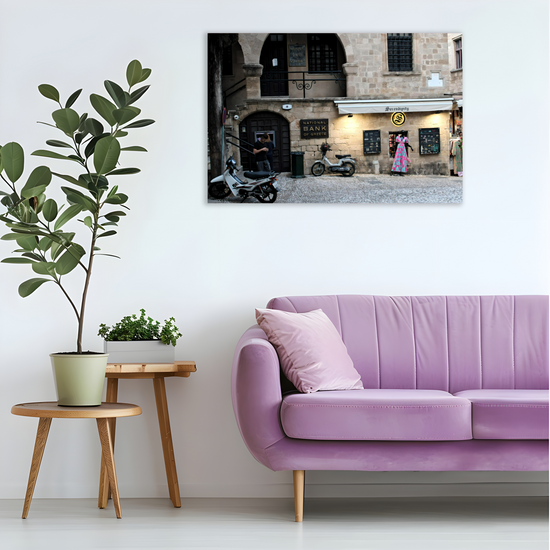 Canvas Art. Grecian Cityscapes & Landmarks. Rhodes Medieval Town. Rhodes. Greece.