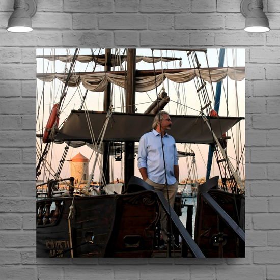 Canvas Art. Grecian Cityscapes & Seascapes. Mandraki Harbour. Rhodes. Greece.