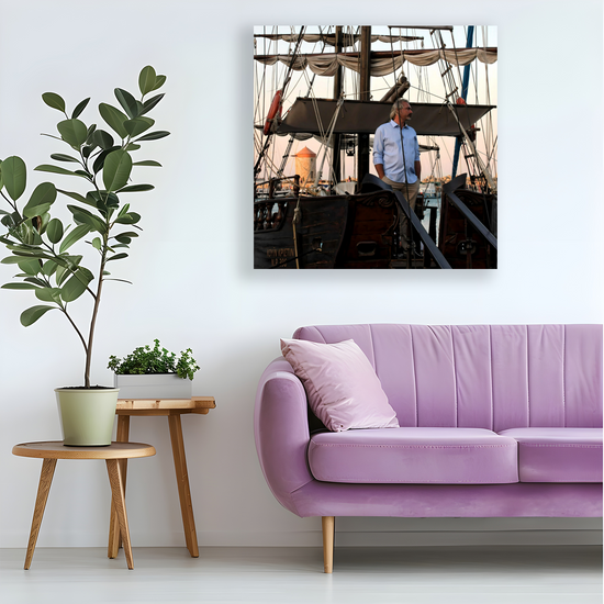 Canvas Art. Grecian Cityscapes & Seascapes. Mandraki Harbour. Rhodes. Greece.