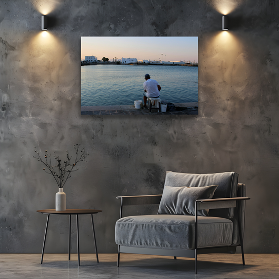 Canvas Art. Grecian Landscapes & Riverscapes. Mandraki Harbour. Rhodes. Greece.