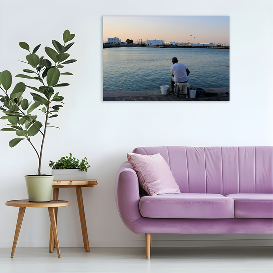 Canvas Art. Grecian Landscapes & Riverscapes. Mandraki Harbour. Rhodes. Greece.