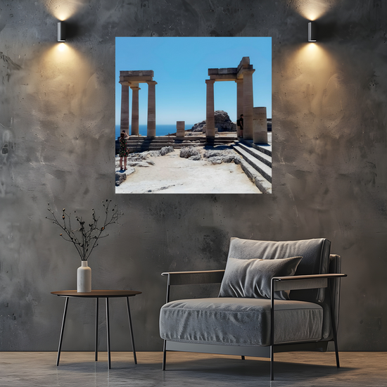 Canvas Art. Grecian Landmarks & Seascapes. Acropolis. Lindos. Rhodes. Greece.