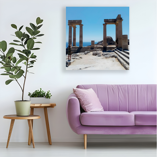 Canvas Art. Grecian Landmarks & Seascapes. Acropolis. Lindos. Rhodes. Greece.