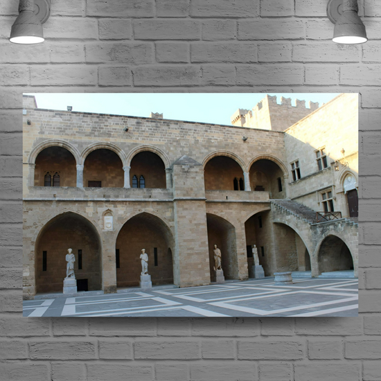 Canvas Art. Grecian Cityscapes & Landmarks. The Palace of the Grandmaster of the Knights of Rhodes. Greece.