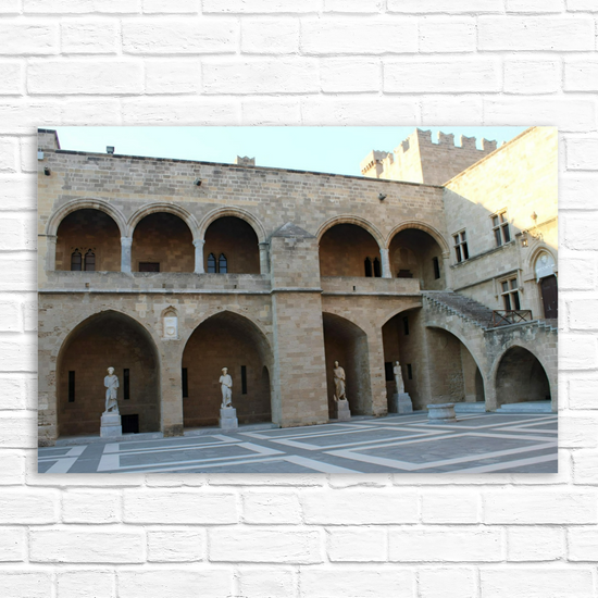 Canvas Art. Grecian Cityscapes & Landmarks. The Palace of the Grandmaster of the Knights of Rhodes. Greece.