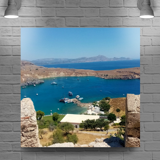 Canvas Art. Grecian  Landmarks &  Seascapes. Acropolis. Lindos. Rhodes. Greece.