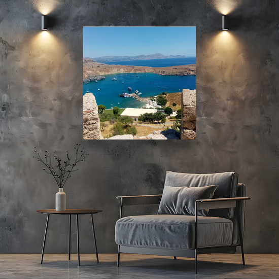 Canvas Art. Grecian  Landmarks &  Seascapes. Acropolis. Lindos. Rhodes. Greece.