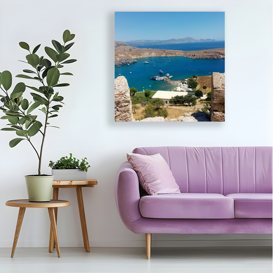 Canvas Art. Grecian  Landmarks &  Seascapes. Acropolis. Lindos. Rhodes. Greece.